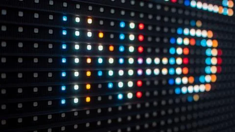 Bright RGB led elements close-up shoot with shallow depth of field Stock Photos