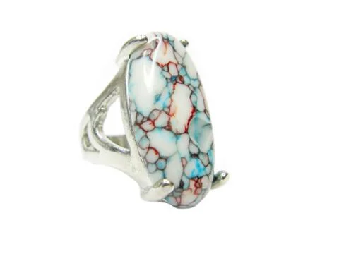 Bright ring with natural crystal Stock Photos