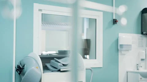 Bright room for computed tomography. Operator's Video stock 163366932
