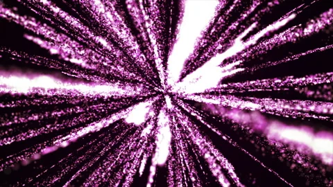 Bright rose gold fireworks background. Glowing lines and particles Stock Footage 252083880