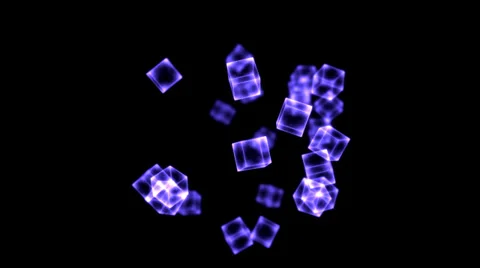 Bright Rotating Cubes - Loop Purple Video stock 35193424