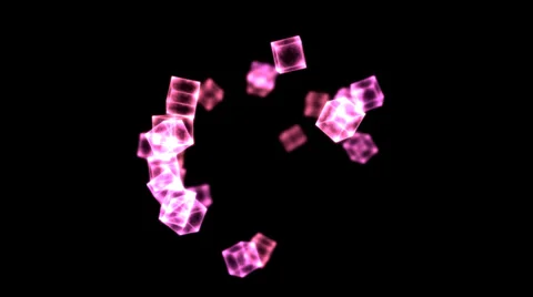 Bright Rotating Cubes - Loop Red Stock Footage 35193444