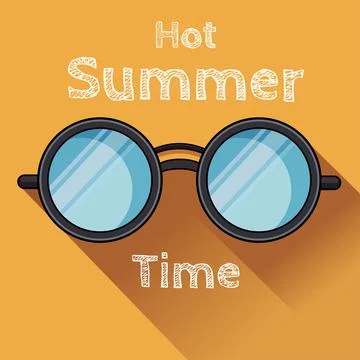 Bright round sunglasses in black frame with blue glasses Stock Illustration