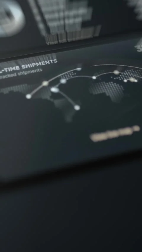 Bright route arcs and tracking nodes connect multiple continents 動画素材 343357880