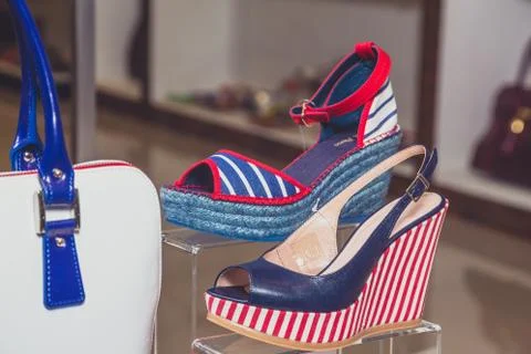 Bright sandals platform Stock Photos