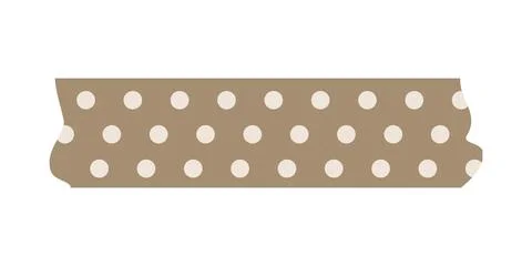 Bright scandi vector border scotch pattern with dots. Stylized washi tape cute Illustrazione stock