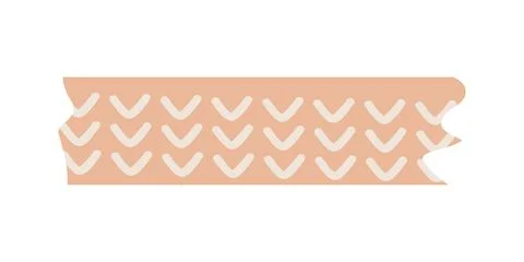 Bright scandi vector border washi pattern with check mark. Stylized scotch tape Stock Illustration