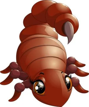 Bright scorpion on a white background Stock Illustration