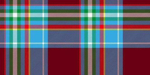 Bright Scottish seamless tartan pattern, red blue green background, festive.. Stock Illustration