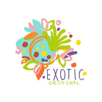 Bright scribble exotic logo design for tourist agency Illustration