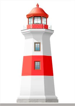 Bright sea lighthouse Stock Illustration