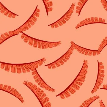 Bright seamless botanic pattern with tropical simple fern leaves silhouettes. Stock Illustration