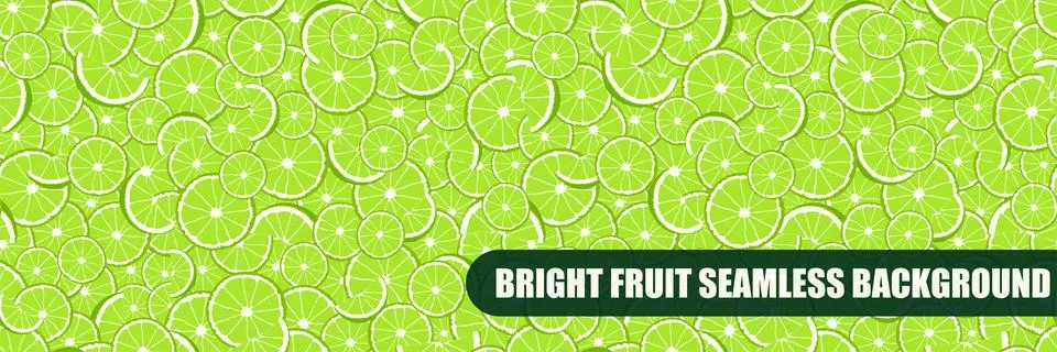 Bright seamless citrus fruit pattern. Repeatable green background with lime.. Иллюстрация