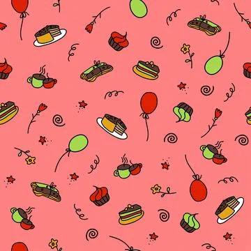 Bright seamless festive pattern Stock Illustration