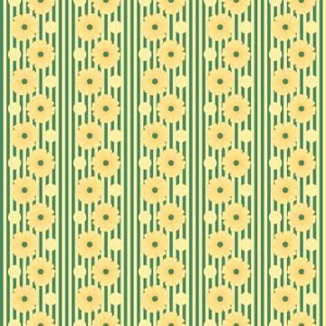 Bright seamless floral pattern stripes Stock Illustration