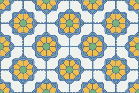 Bright seamless geometric ornamental pattern. Tile mosaic repeatable textur.. 库存插图