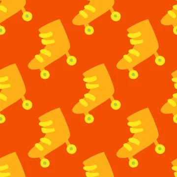 Bright seamless hipster pattern with roller shapes. Yellow doodle elements on イラスト素材
