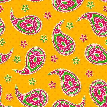 Bright seamless with paisley pattern. Stock Illustration