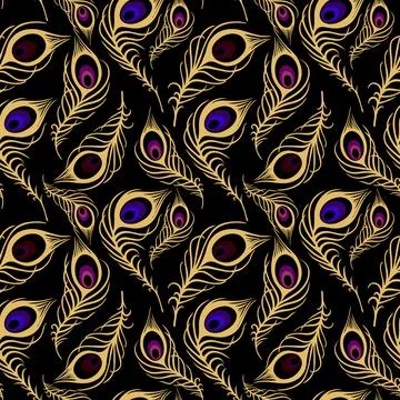 Bright seamless pattern of blue-violet and black-and-white butterflies on a.. Stock Illustration