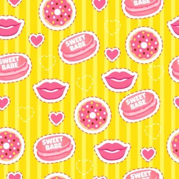 Bright seamless pattern with funny design element. Stockillustratie
