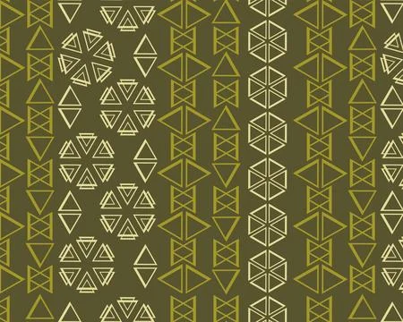 A bright, seamless pattern of geometric shapes in the shape of a lemon withou Stock Illustration