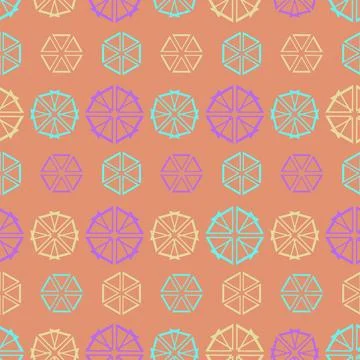 A bright, seamless pattern of geometric shapes in the shape of a lemon withou Illustrazione stock