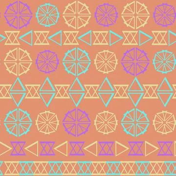 A bright, seamless pattern of geometric shapes in the shape of a lemon withou Stock Illustration