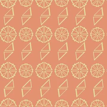 A bright, seamless pattern of geometric shapes in the shape of a lemon withou Stock Illustration