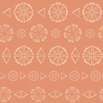 A bright, seamless pattern of geometric shapes in the shape of a lemon withou Stock Illustration