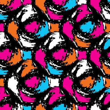 Bright seamless pattern in graffiti style on a black background Stock-Illustration