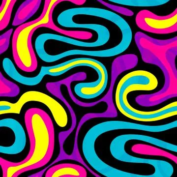 Bright seamless pattern in graffiti style on a black background Illustrazione stock
