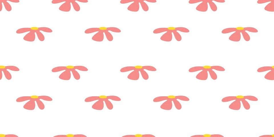 Bright seamless pattern with hand drawn spring Flowers. Summer simple design  Stock Illustration