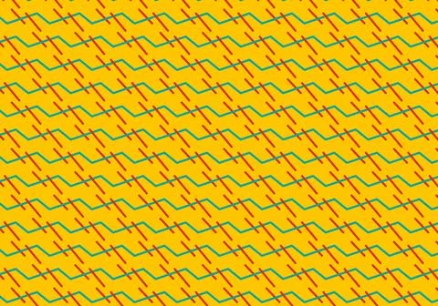 Bright seamless pattern with line on a yellow background. Stock Illustration