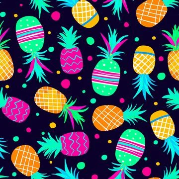 Bright seamless pattern multicolored pink yellow turquoise neon painted pin.. Stock Illustration
