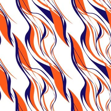 Bright seamless pattern with orange and blue paint splashes Stock Illustration