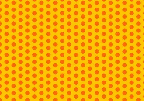 Bright seamless pattern with orange dots on a rich yellow background. Stock Illustration