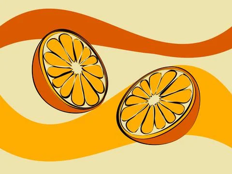 Bright seamless pattern with orange slices Stock Illustration