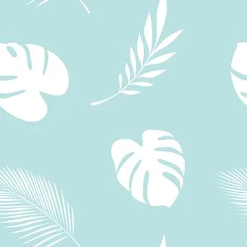 Bright seamless pattern palm leaf Stock Illustration