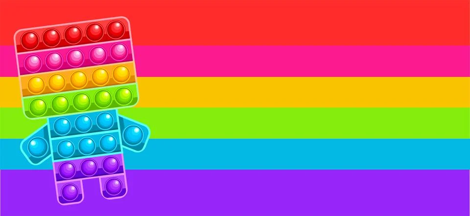 Bright seamless pattern, with a robot toy on a rainbow background. Illustrazione stock