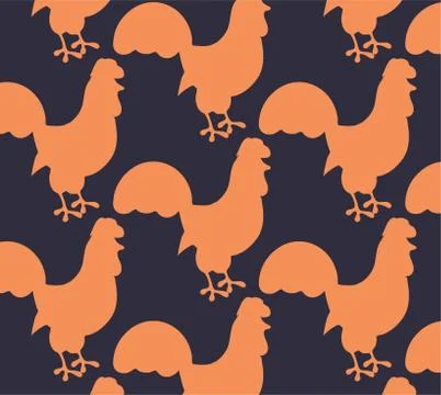 Bright seamless pattern with rooster Stock-Illustration