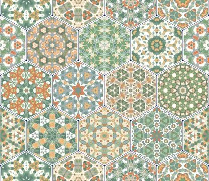 Bright seamless pattern tiles Stock-Illustration