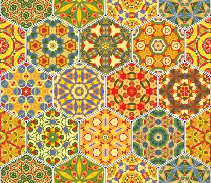 Bright seamless pattern tiles イラスト素材