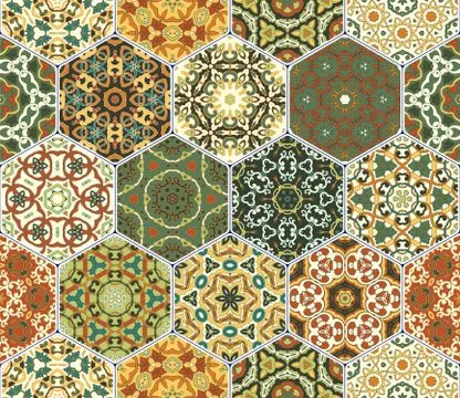 Bright seamless pattern tiles Stock Illustration