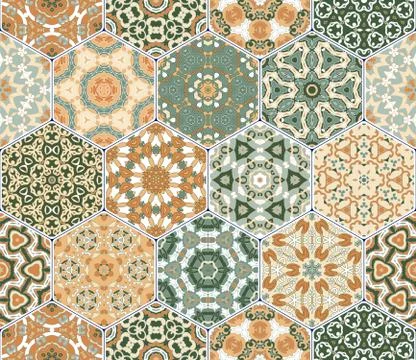 Bright seamless pattern tiles Stockillustratie