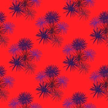 Bright seamless pattern with tropical sea urchins. Purple exotic silhouettes  Stock Illustration