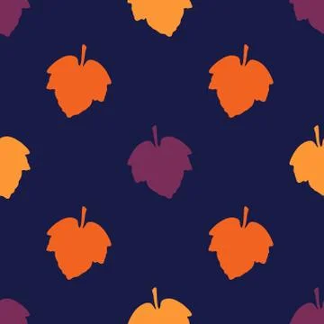 Bright seamless pattern. Vector illustration with leaves on background. Great Stock Illustration