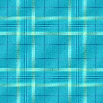 A bright, seamless plaid pattern in cool turquoise hues. Classic textile desi Stock Illustration