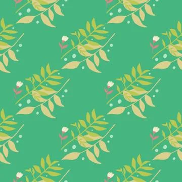 Bright seamless spring pattern with floral ornament. Forest brunch bouquets i 스톡 일러스트