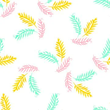 Bright seamless vector pattern with sprigs for banner, card, invitation, text Stock Illustration