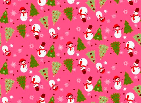 Bright seamless winter pink pattern Stock-Illustration